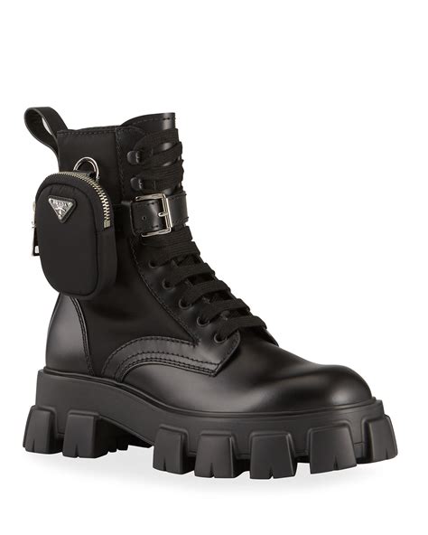 prada monolith leather boots